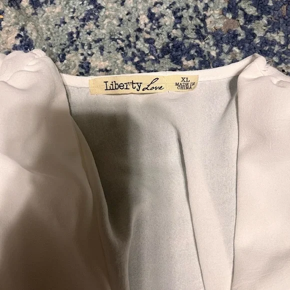 Liberty Love White Ruffle Hem Dress - Size XL (NWT) - Picture 2 of 2